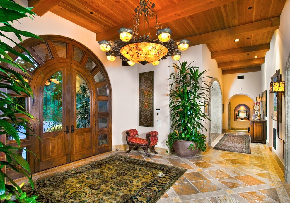 Inspiration for a traditional entrance in San Diego with slate flooring.