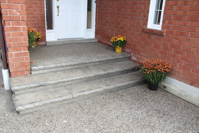 Exposed Pebble Wash Finishes Courtyard Toronto By Patterned Concrete Ontario Inc Houzz