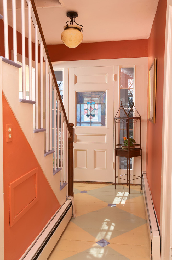 Inspiration for a farmhouse entryway remodel in Boston