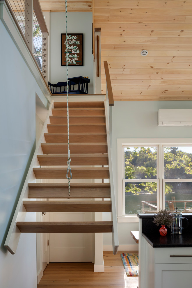 This is an example of a small beach style staircase in Portland Maine.