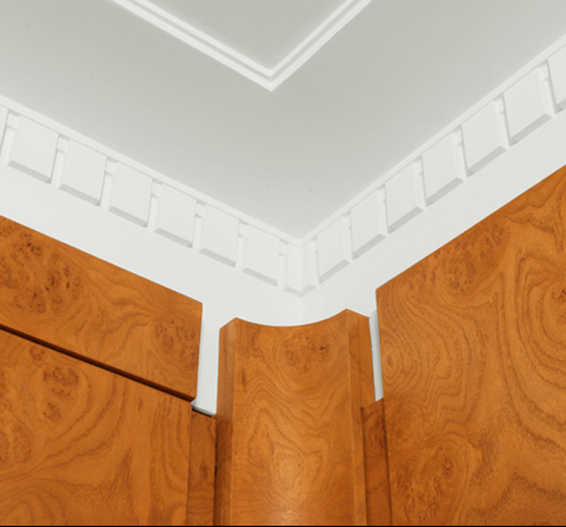 Foyer with Custom Millwork and New Custom Dentil Crown Molding Traditional Entry New York