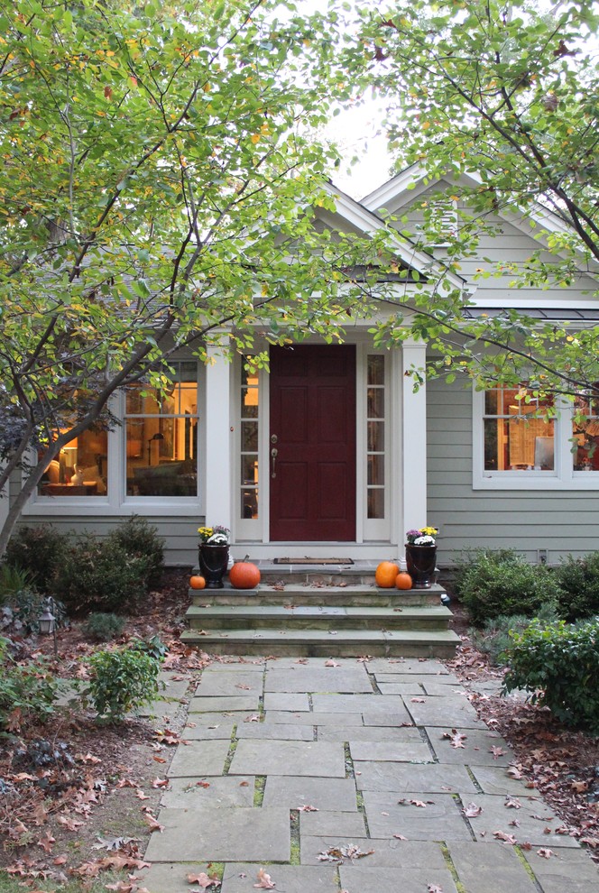 Example of a classic single front door design in Baltimore