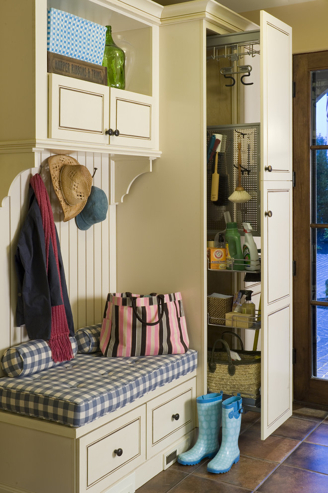 Inspiration for a french country mudroom remodel in Portland