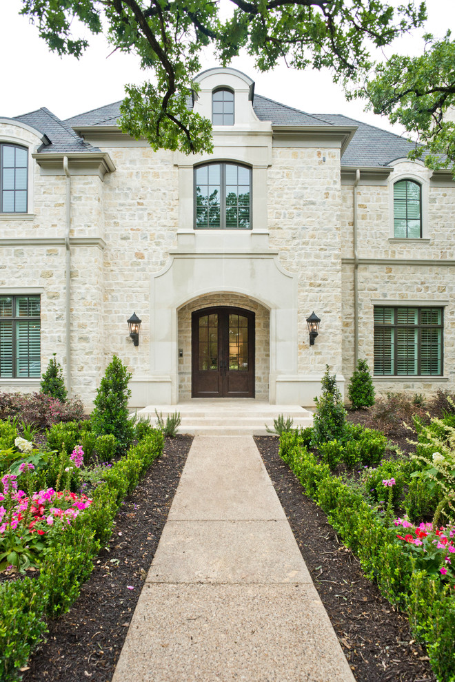 French Eclectic Home with Renaissance Details Traditional Entry