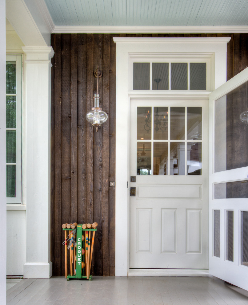 Inspiration for a farmhouse entryway remodel in Atlanta
