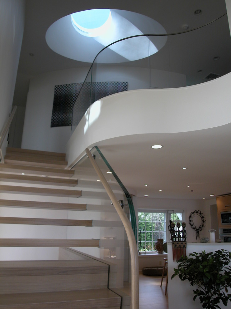 Inspiration for a contemporary staircase remodel in Boston