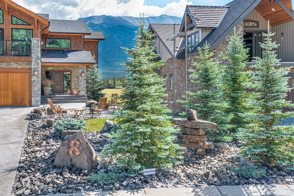 This is an example of a medium sized rustic entrance in Calgary.