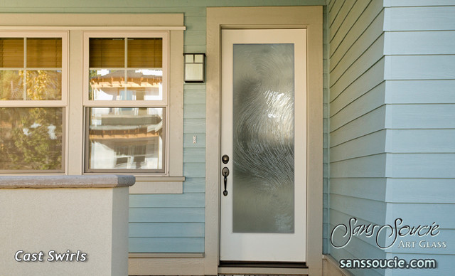 Glass Front Doors Cast Swirls Eclectic Entry Los Angeles By