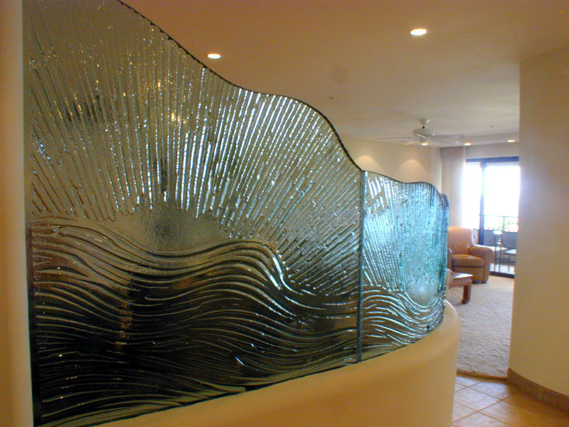 Glass Wave Partition Contemporary Entry Hawaii by Tervola