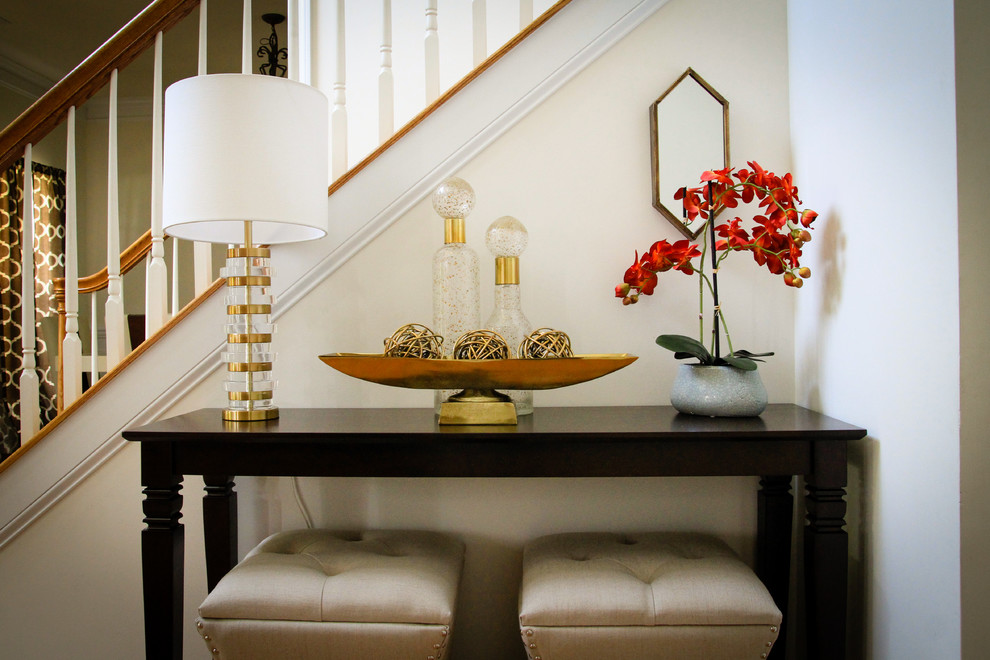 This is an example of a small contemporary foyer in Charlotte.
