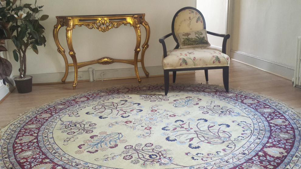 Round Handmade Persian Oriental Rugs Traditional Entry