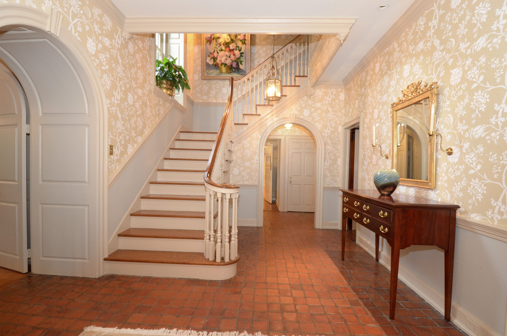 This is an example of a classic entrance in Philadelphia with terracotta flooring.
