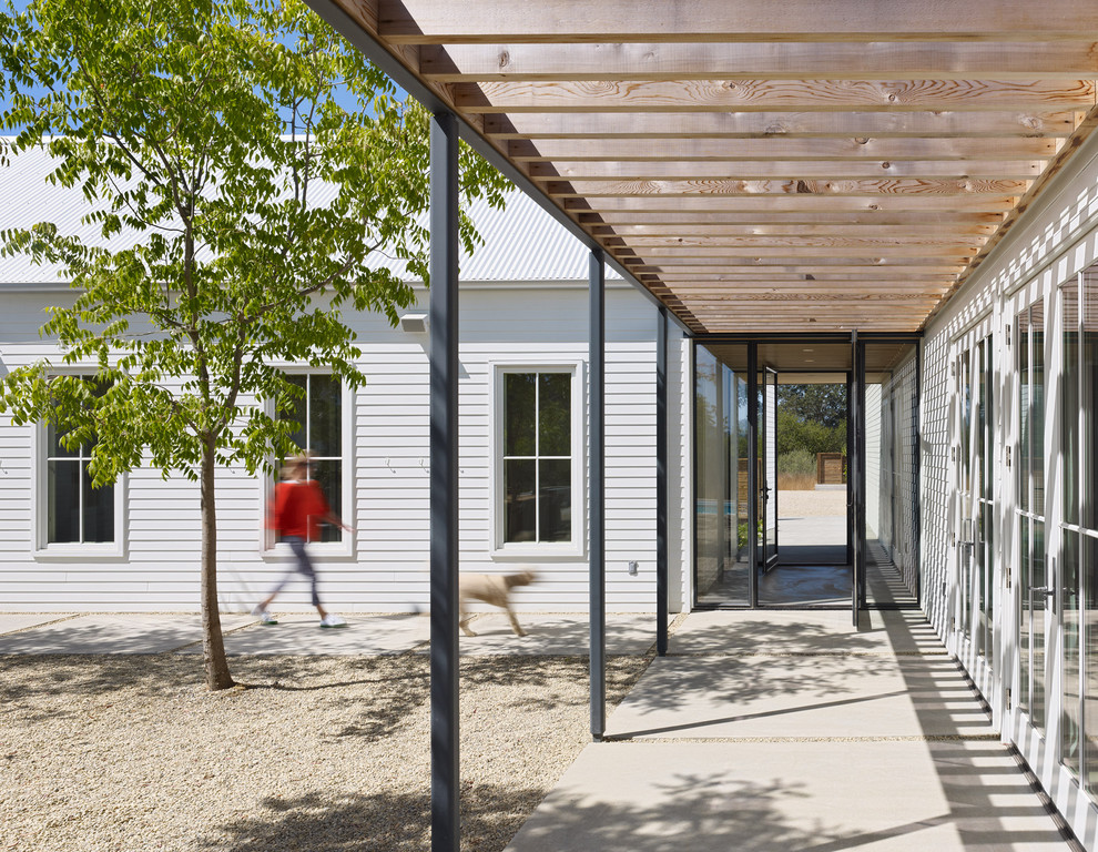 Example of a cottage single front door design in San Francisco