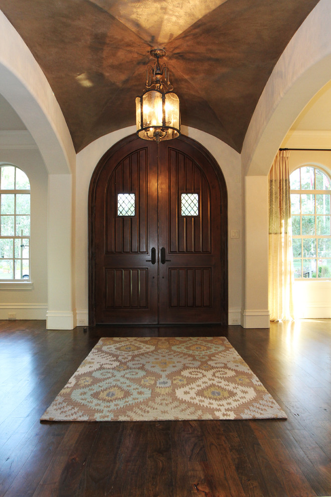 Inspiration for a mid-sized timeless entryway remodel in Houston with white walls