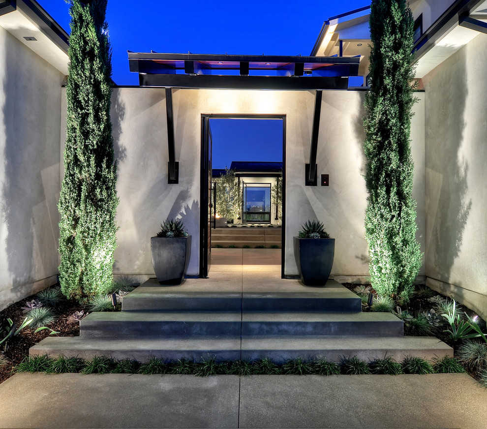 Industrial Modern Newport Beach Contemporary Entry Orange County