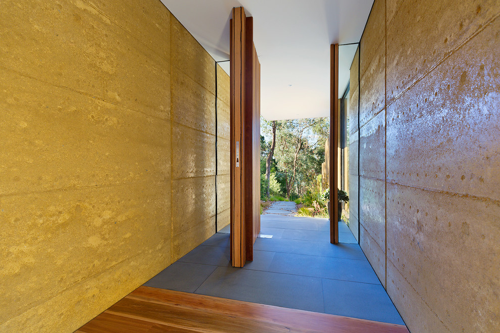 Design ideas for a contemporary entrance in Melbourne.