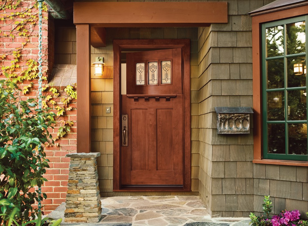 Inspiration for a rustic entryway remodel in Charlotte