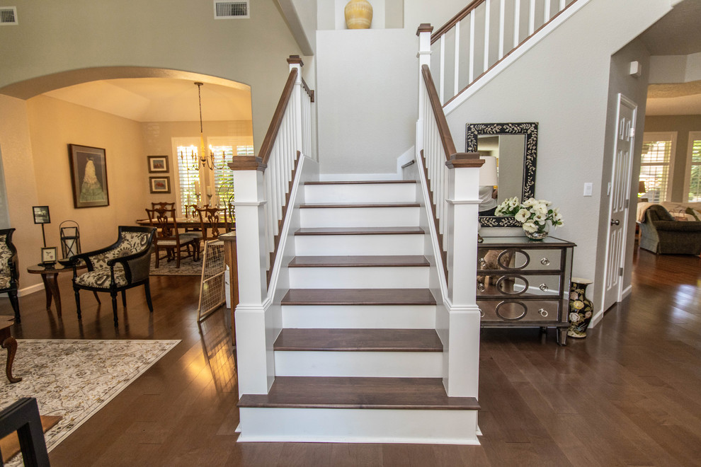 This is an example of a large traditional staircase in Albuquerque.