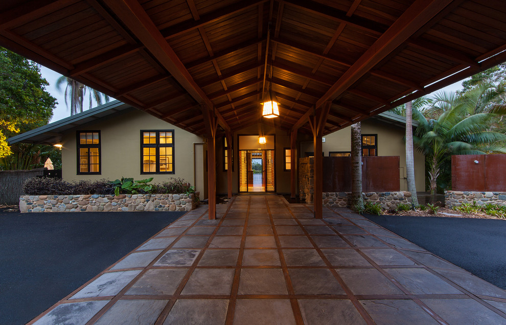 This is an example of a world-inspired front door in Other with a single front door.