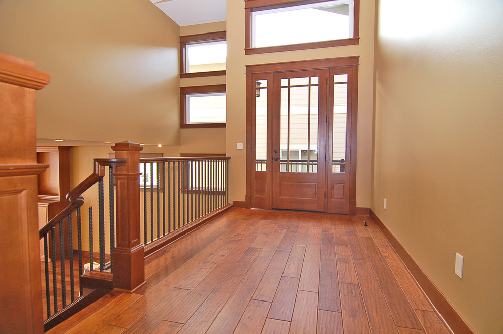 Example of an arts and crafts entryway design in Seattle