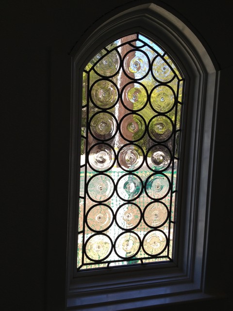 Leaded glass rondel window - Traditional - Entrance - San Francisco - by  John Joy Art Glass Studio | Houzz UK