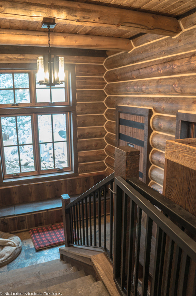 Log Cabin Remodel & Addition Traditional Entry Denver by