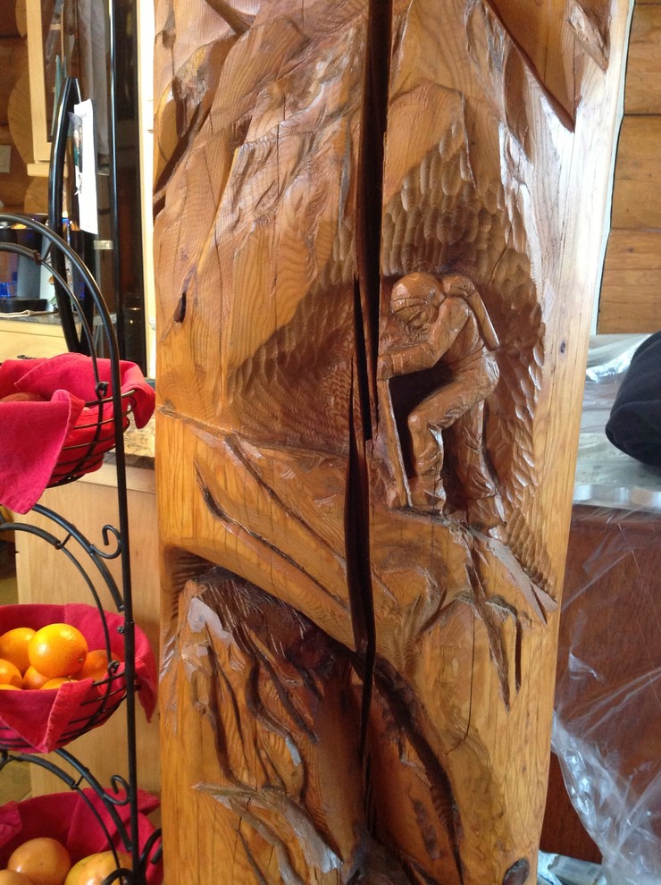 Log Home Interior Refinish Craftsman Entry Seattle by Chewelah