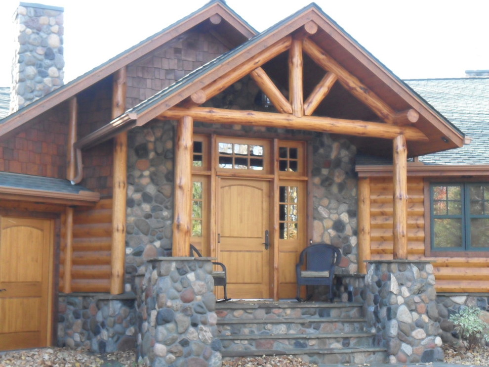 Log Look Accents Projects Rustic Entry Minneapolis by Spitzack