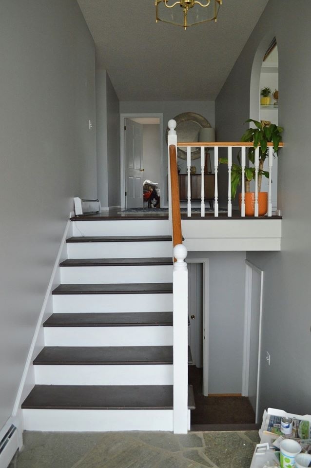 Inspiration pour un escalier vintage.