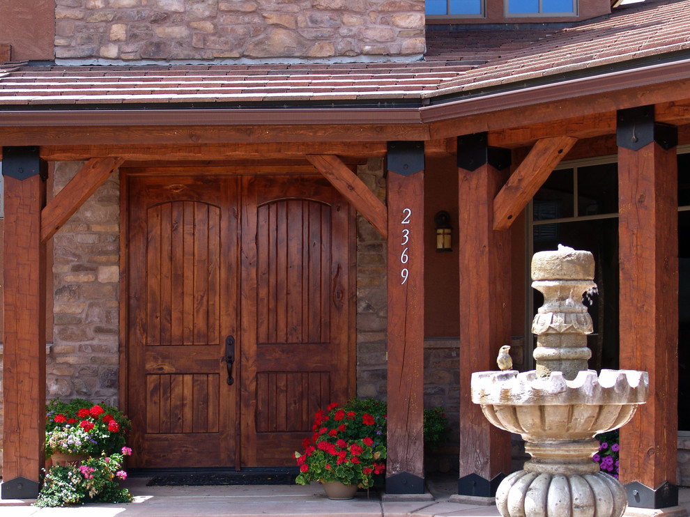 This is an example of a mediterranean entrance in Denver.