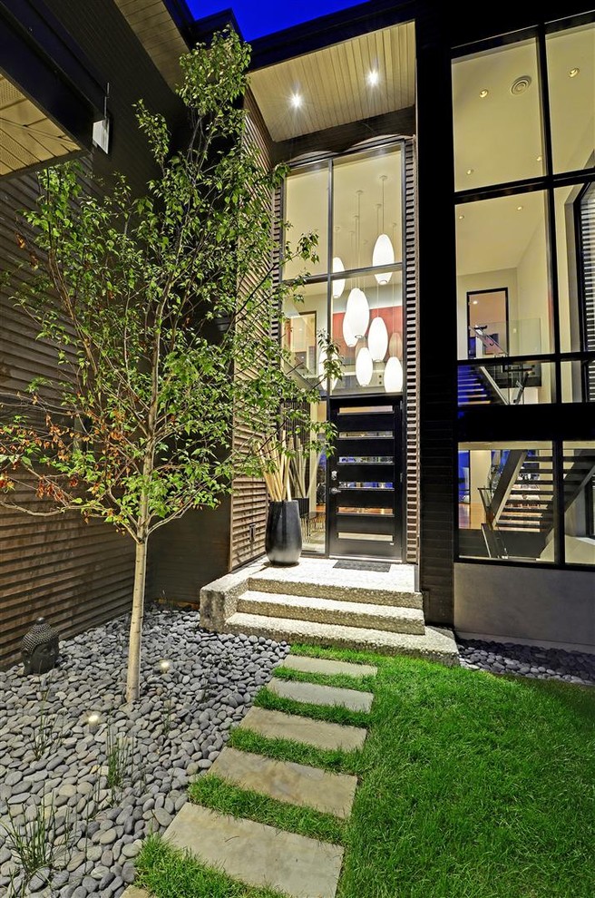 Moderne Haustür mit Einzeltür in Minneapolis