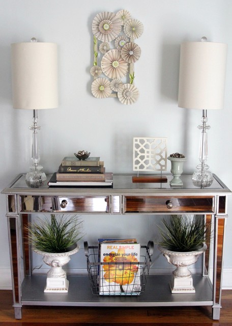 Mirrored Console Table Eclectic, Entry Table With Mirror