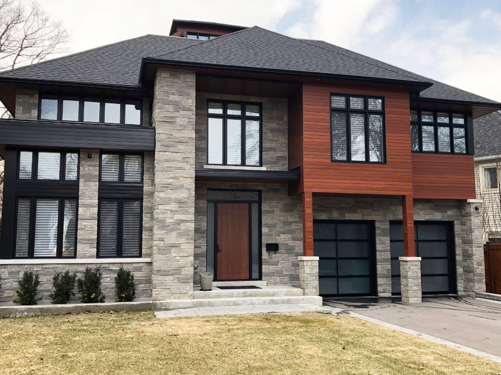 Modern Fiberglass Wood Grain Door Modern Entry Toronto by