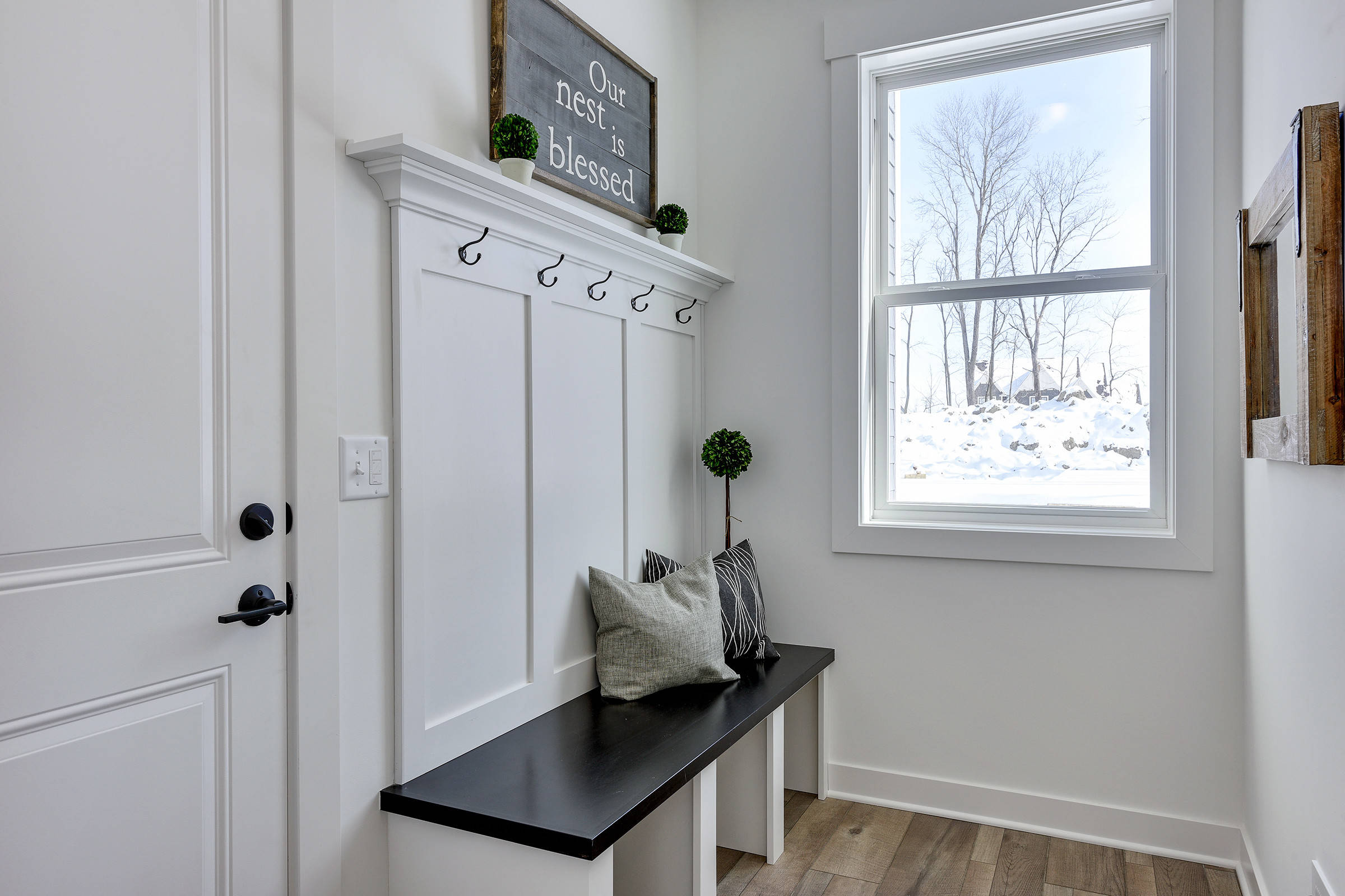 Mudroom entry sale from garage