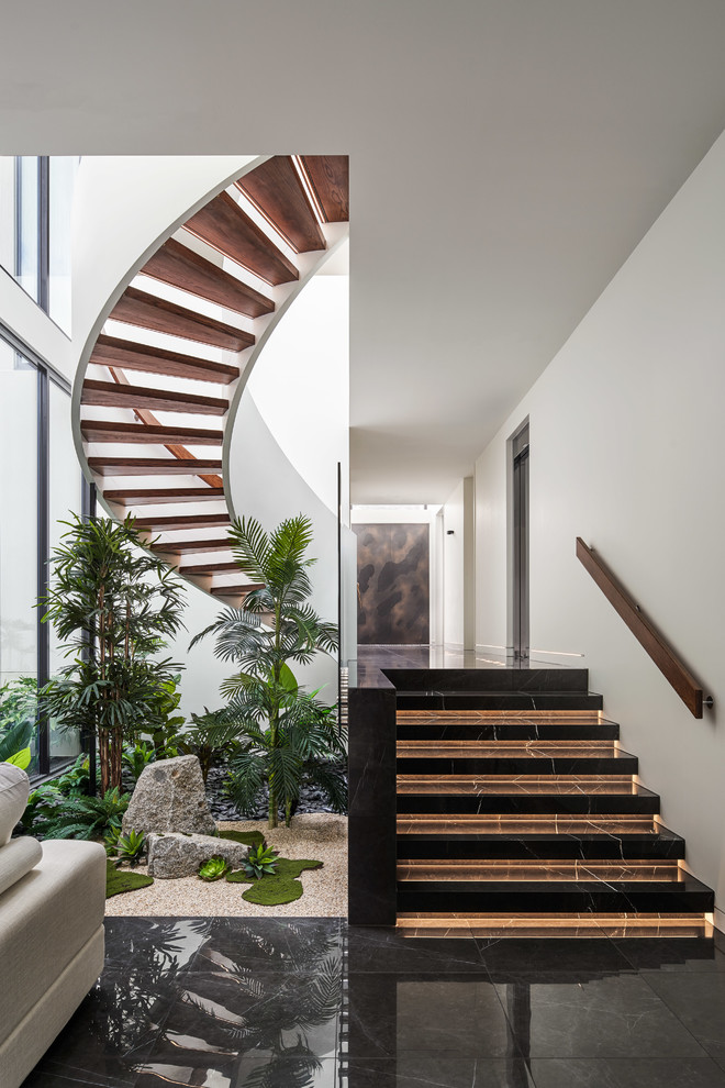 Photo of an expansive contemporary staircase in Melbourne.