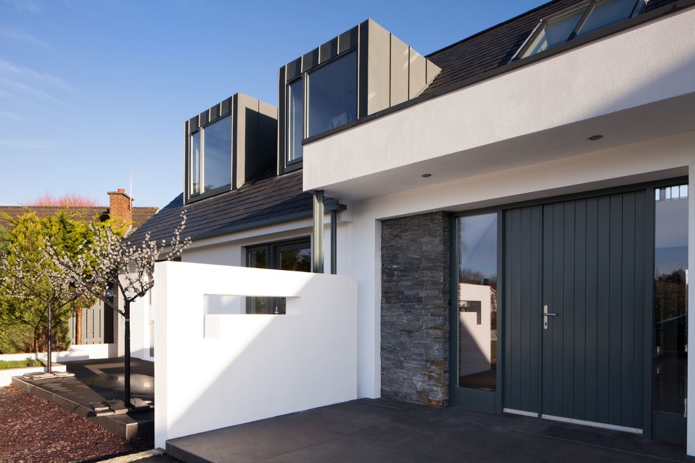 Photo of a contemporary entrance in Dublin with a black front door.