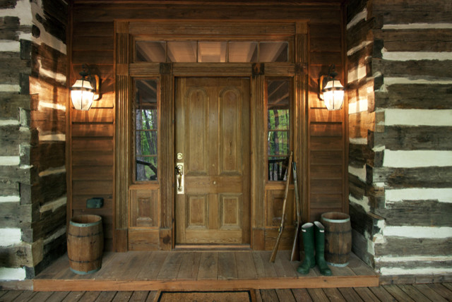 log cabin door