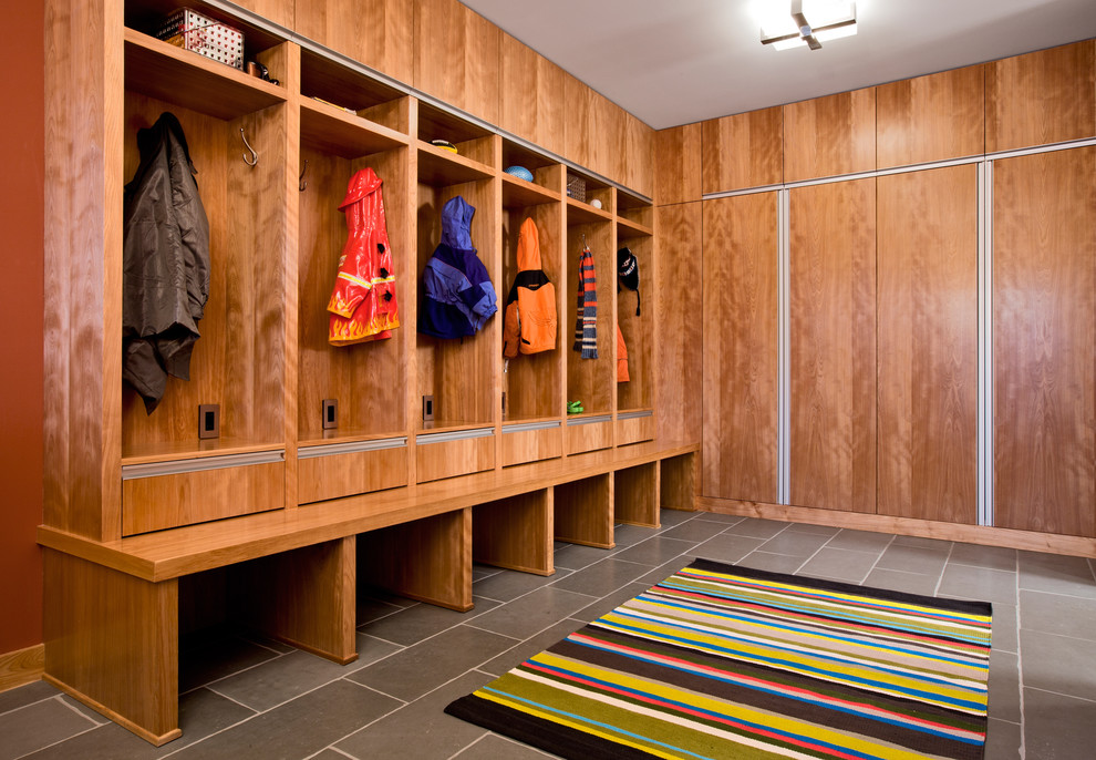 This is an example of a modern boot room in Minneapolis.
