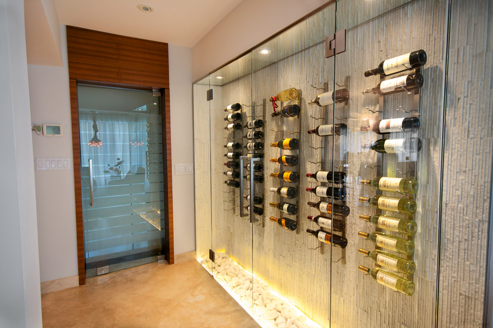 Inspiration for a contemporary wine cellar in Miami.