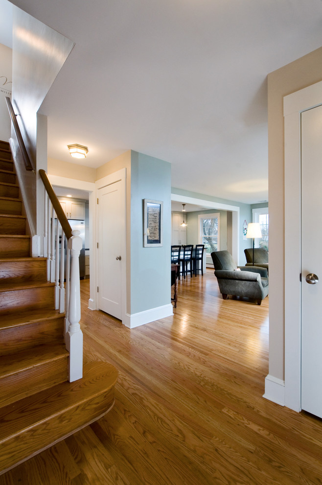 Inspiration for a transitional medium tone wood floor entry hall remodel in Philadelphia
