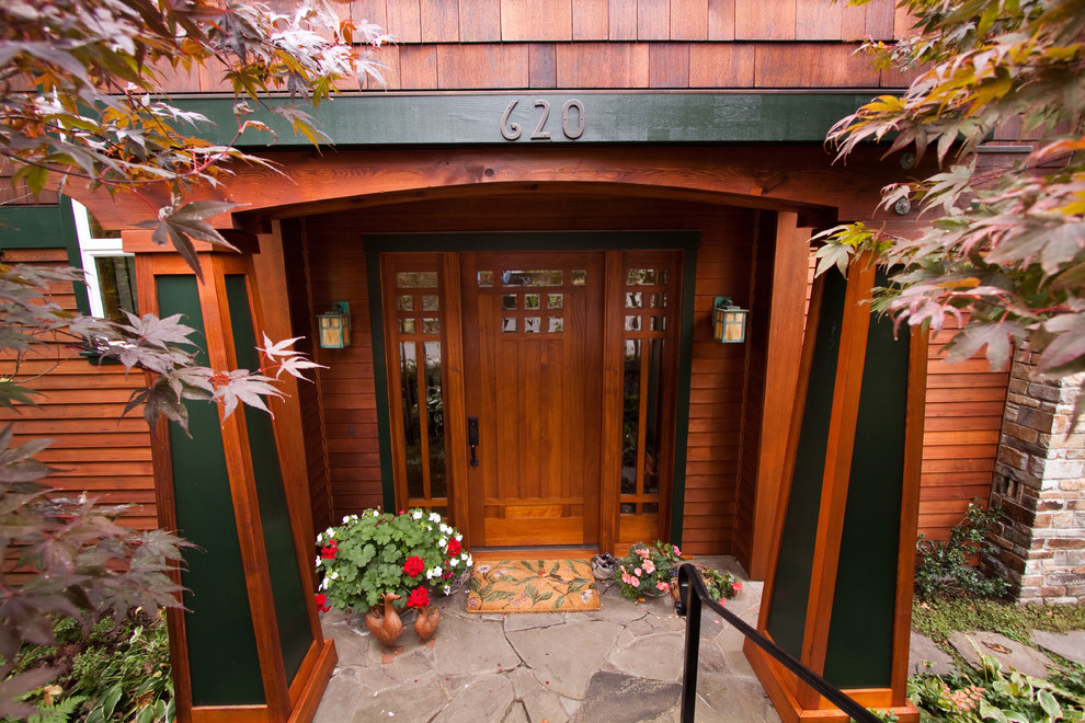 Traditional entrance in Portland.