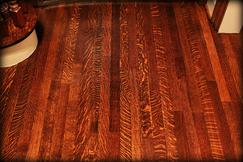 Inspiration for a craftsman dark wood floor entryway remodel in Salt Lake City