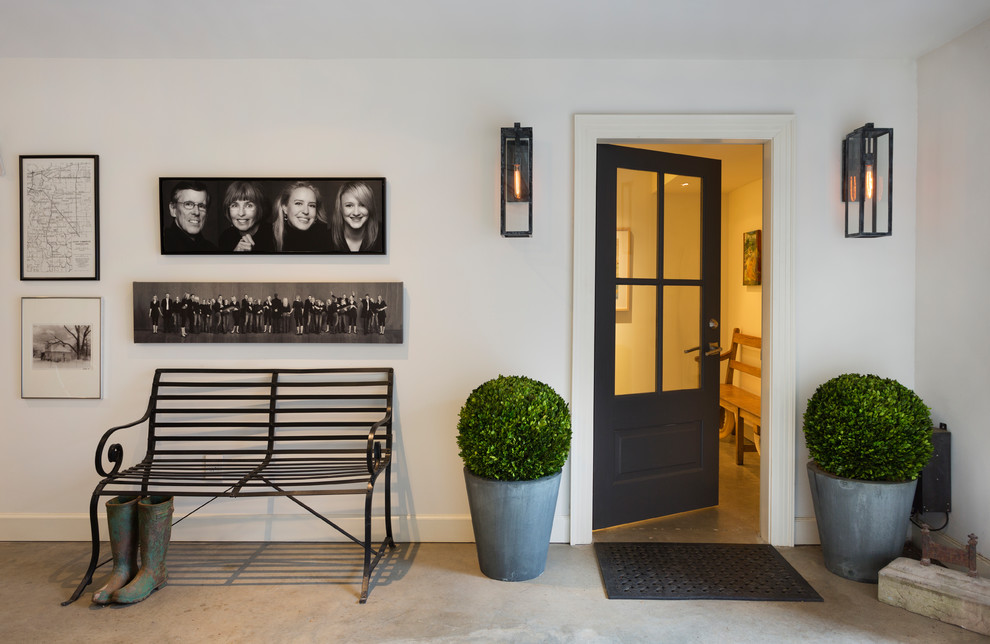 Mid-sized trendy entryway photo in Chicago with a gray front door