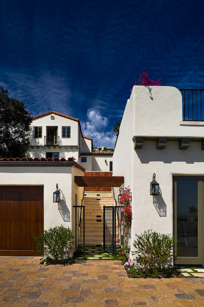 This is an example of a mediterranean entrance in Santa Barbara.