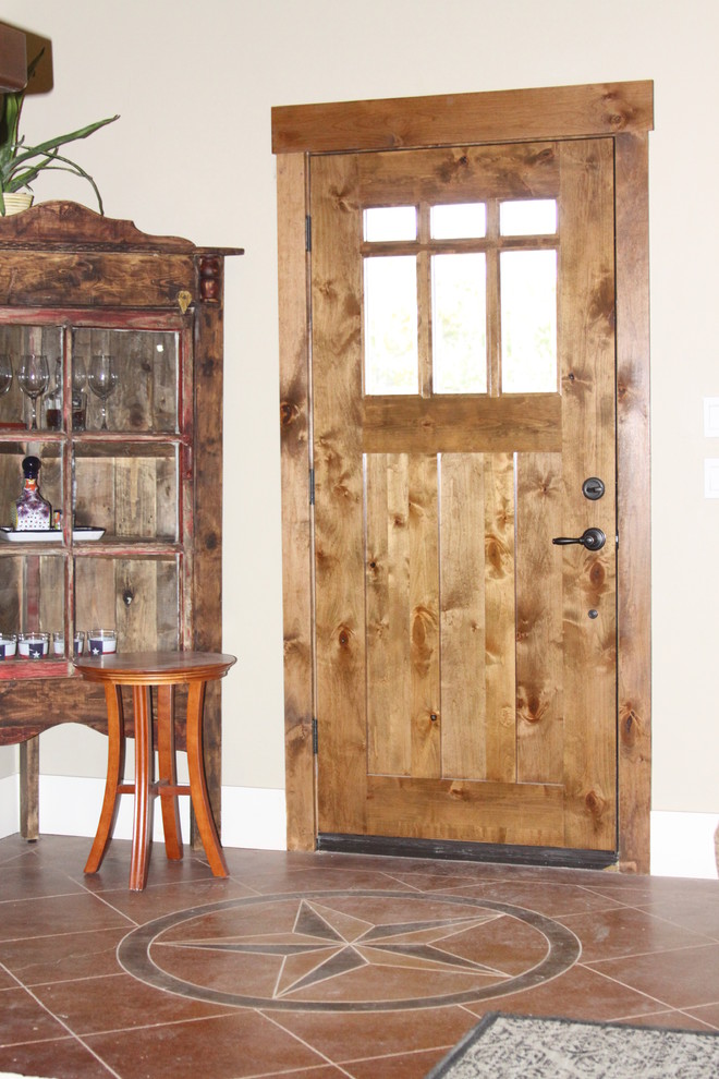 Inspiration for a rustic entrance in Austin.