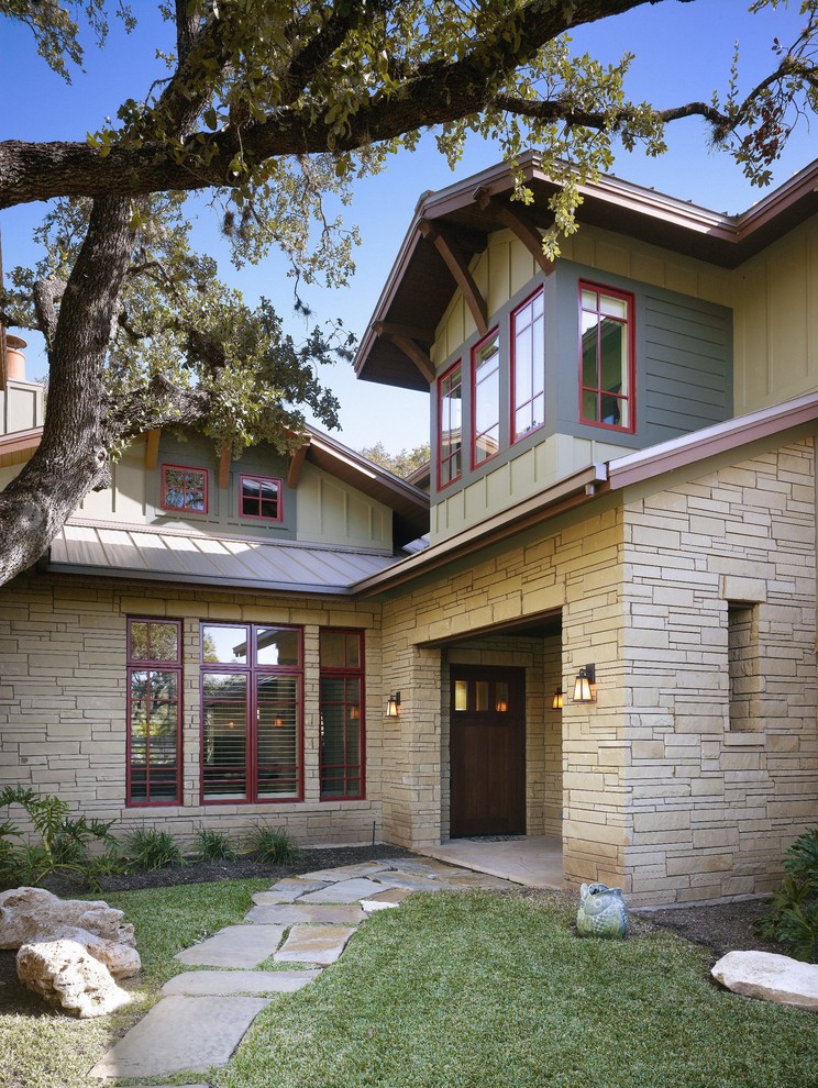 Inspiration for a craftsman entryway remodel in Austin