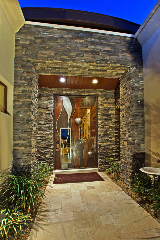 Example of a trendy entryway design in Las Vegas