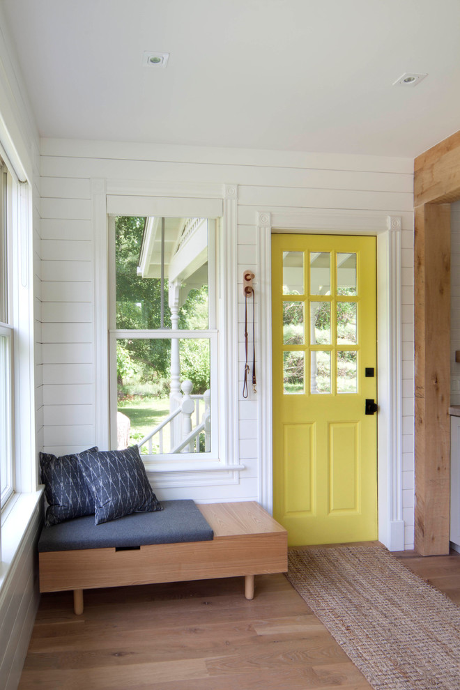 Inspiration for a cottage entryway remodel in New York