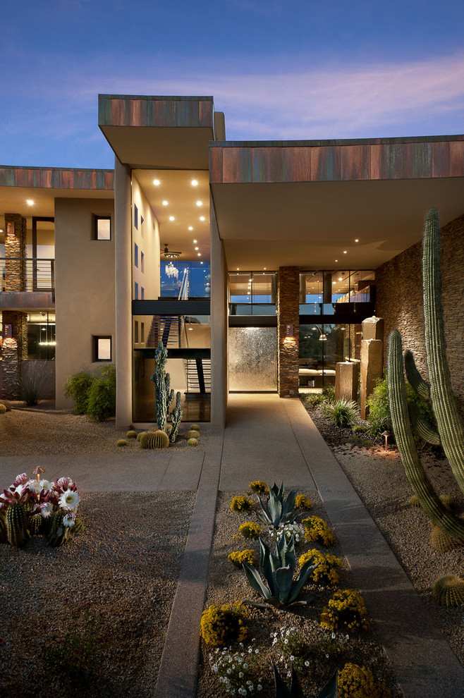 Example of a large southwest entryway design in Phoenix