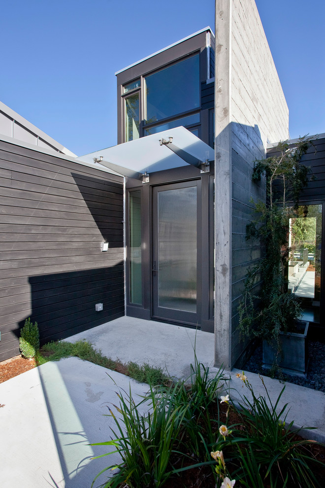 Moderne Haustür mit Einzeltür und Haustür aus Glas in San Francisco